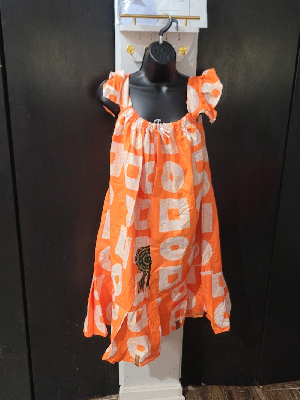 Orange and White Patterned Sundress